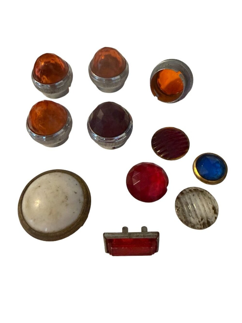Vintage Antique Automobile Brake Lamp Lens Lot Glass Tail Light Marker Signal Le
